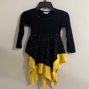 Adorable girls dress black & yellow
